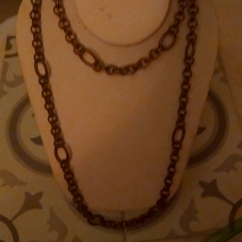 Chain necklace half choker half long